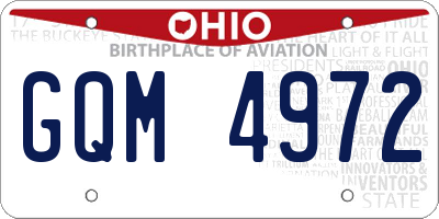 OH license plate GQM4972