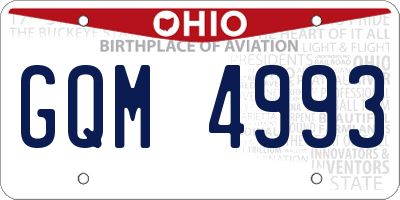 OH license plate GQM4993