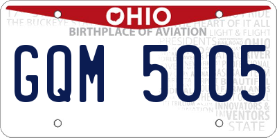 OH license plate GQM5005