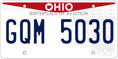 OH license plate GQM5030
