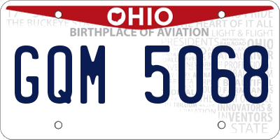 OH license plate GQM5068