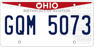 OH license plate GQM5073