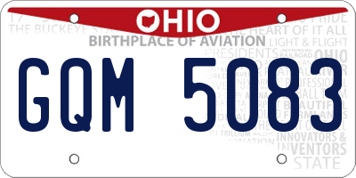 OH license plate GQM5083