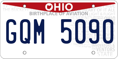 OH license plate GQM5090