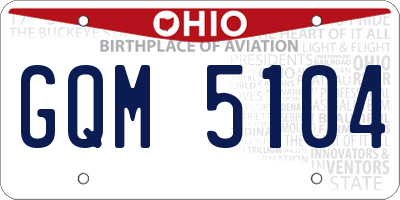OH license plate GQM5104