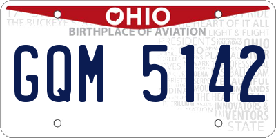 OH license plate GQM5142