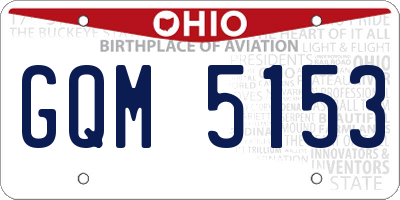 OH license plate GQM5153