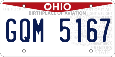 OH license plate GQM5167
