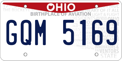 OH license plate GQM5169