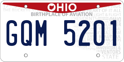 OH license plate GQM5201