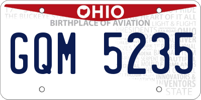 OH license plate GQM5235