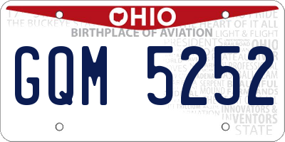 OH license plate GQM5252