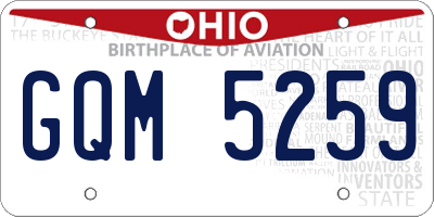 OH license plate GQM5259