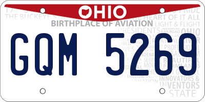 OH license plate GQM5269