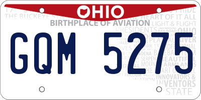 OH license plate GQM5275