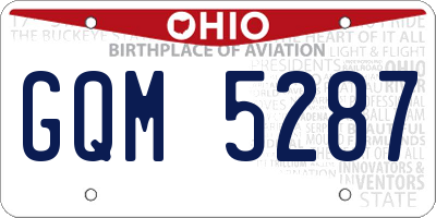 OH license plate GQM5287