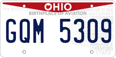 OH license plate GQM5309