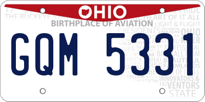 OH license plate GQM5331