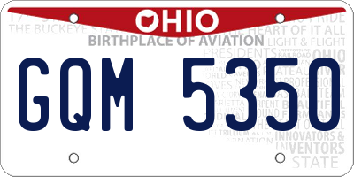 OH license plate GQM5350