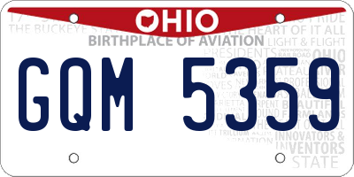 OH license plate GQM5359
