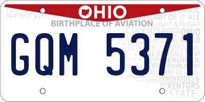OH license plate GQM5371