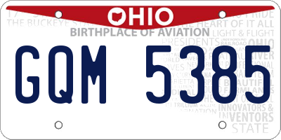 OH license plate GQM5385