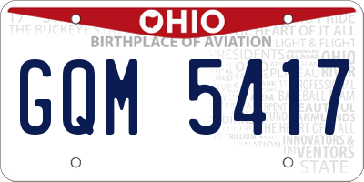 OH license plate GQM5417