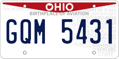 OH license plate GQM5431