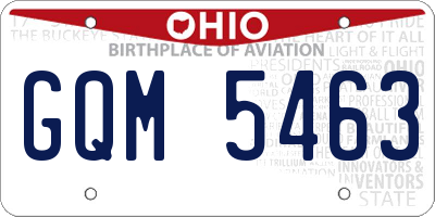 OH license plate GQM5463