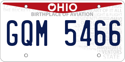 OH license plate GQM5466