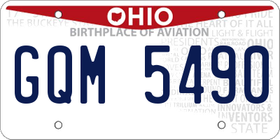 OH license plate GQM5490