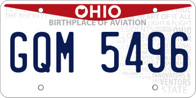OH license plate GQM5496