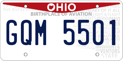OH license plate GQM5501