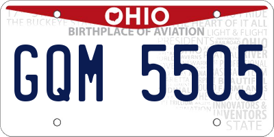 OH license plate GQM5505