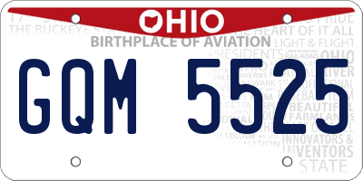 OH license plate GQM5525