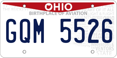OH license plate GQM5526