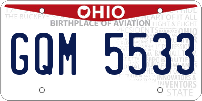 OH license plate GQM5533