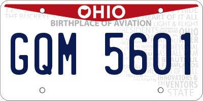 OH license plate GQM5601