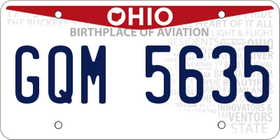 OH license plate GQM5635