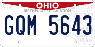 OH license plate GQM5643