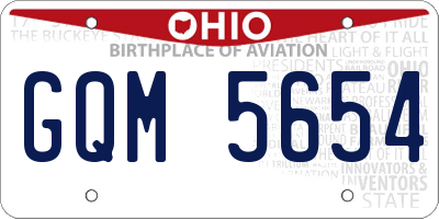 OH license plate GQM5654