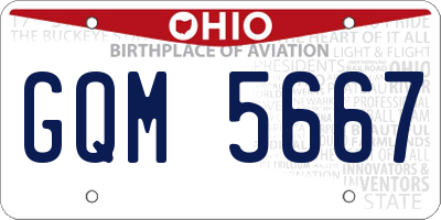 OH license plate GQM5667