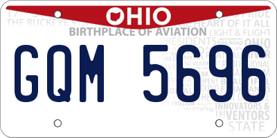 OH license plate GQM5696