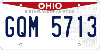 OH license plate GQM5713