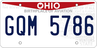 OH license plate GQM5786