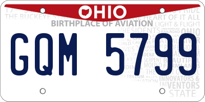 OH license plate GQM5799