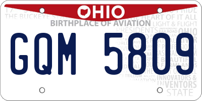 OH license plate GQM5809