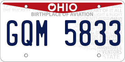 OH license plate GQM5833