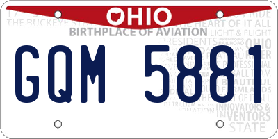 OH license plate GQM5881