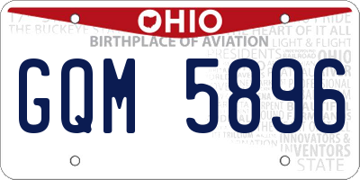 OH license plate GQM5896